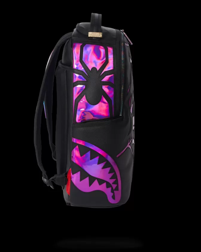 Sprayground BACKPACKS*CAZZU IRIDESCENT CUT u0026 SEW SPIDER SKULL SHARK BACKPACK (DLXV)