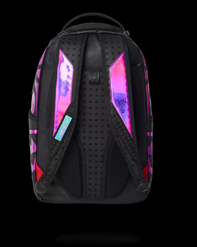 Sprayground BACKPACKS*CAZZU IRIDESCENT CUT u0026 SEW SPIDER SKULL SHARK BACKPACK (DLXV)