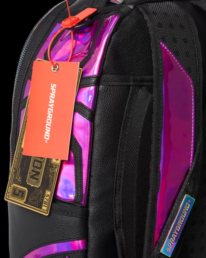 Sprayground BACKPACKS*CAZZU IRIDESCENT CUT u0026 SEW SPIDER SKULL SHARK BACKPACK (DLXV)