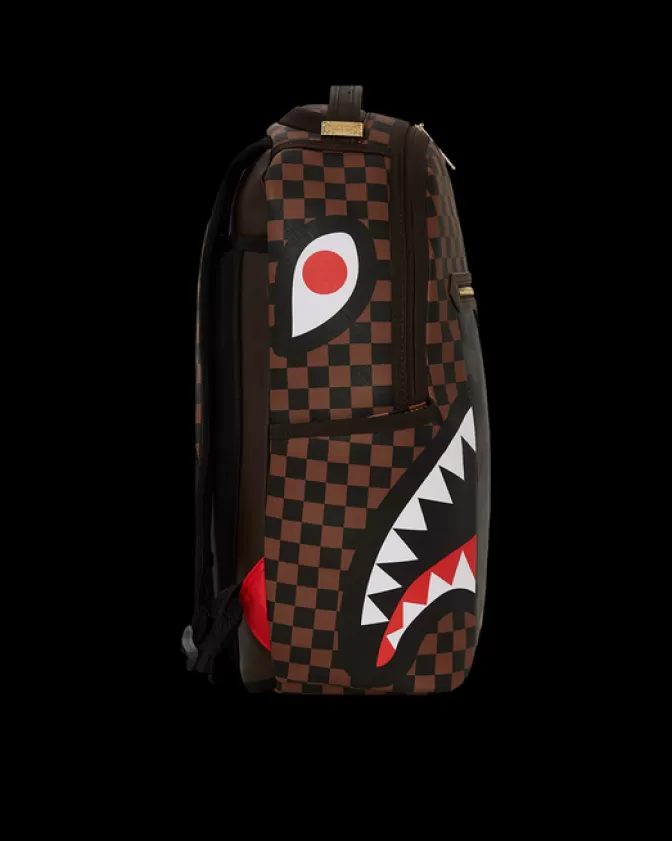 Sprayground BACKPACKS*EXTERIOR GOLD ZIP POCKET SHARKS IN PARIS BACKPACK (DLXV)