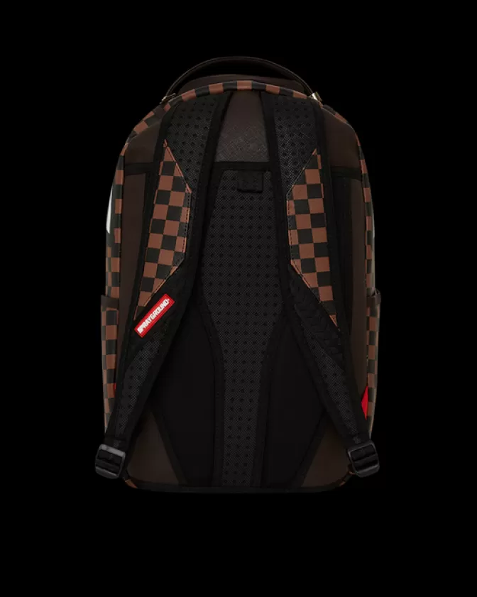 Sprayground BACKPACKS*EXTERIOR GOLD ZIP POCKET SHARKS IN PARIS BACKPACK (DLXV)