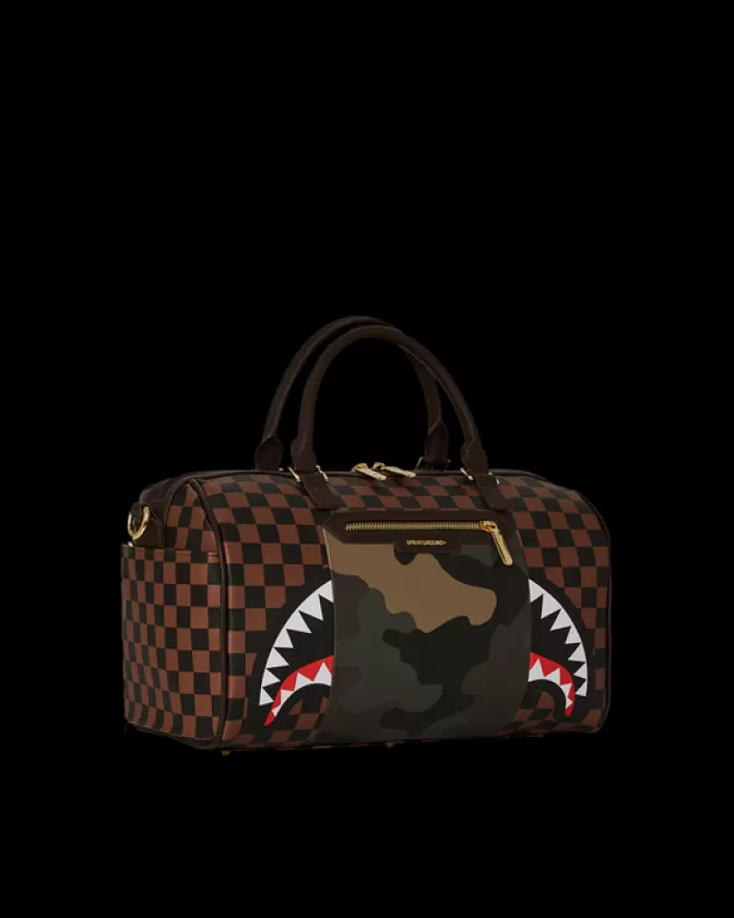 Sprayground DUFFLES*EXTERIOR GOLD ZIP POCKET SHARKS IN PARIS MINI DUFFLE