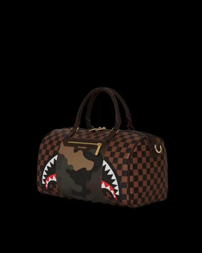 Sprayground DUFFLES*EXTERIOR GOLD ZIP POCKET SHARKS IN PARIS MINI DUFFLE