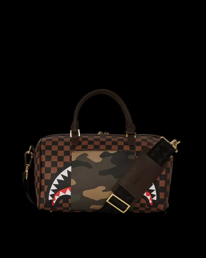 Sprayground DUFFLES*EXTERIOR GOLD ZIP POCKET SHARKS IN PARIS MINI DUFFLE