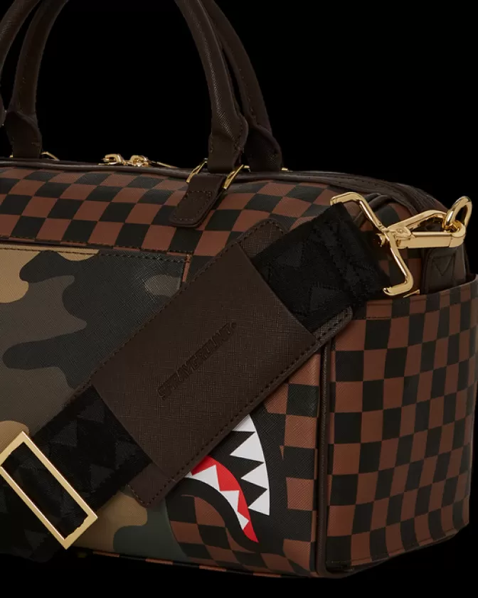 Sprayground DUFFLES*EXTERIOR GOLD ZIP POCKET SHARKS IN PARIS MINI DUFFLE