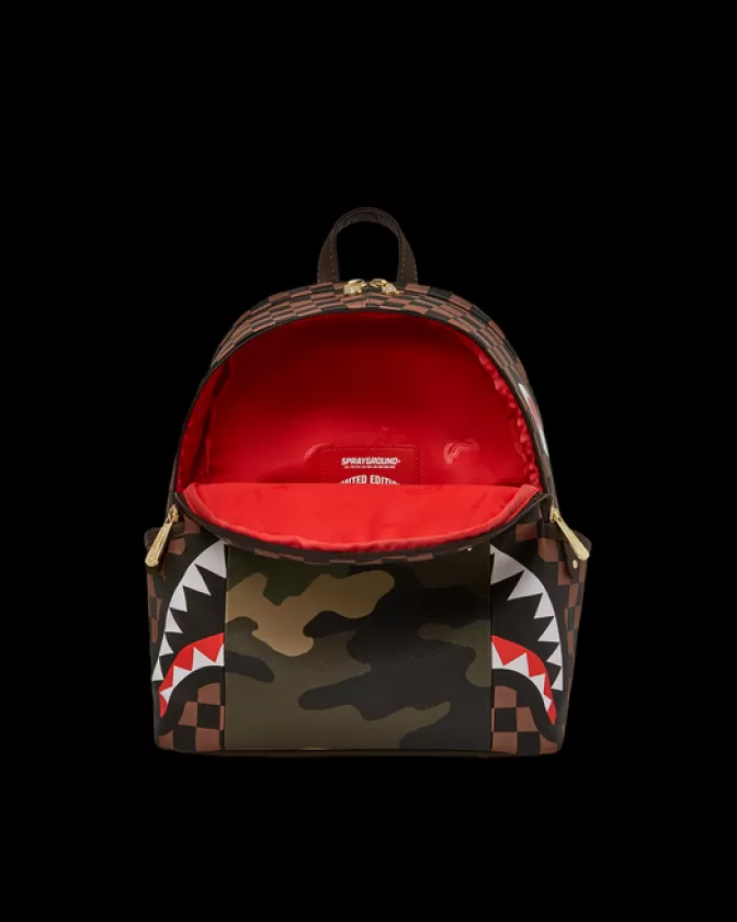 Sprayground SAVAGES | BACKPACKS*EXTERIOR GOLD ZIP POCKET SHARKS IN PARIS SAVAGE BACKPACK