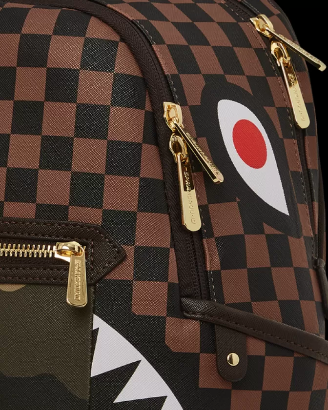 Sprayground SAVAGES | BACKPACKS*EXTERIOR GOLD ZIP POCKET SHARKS IN PARIS SAVAGE BACKPACK
