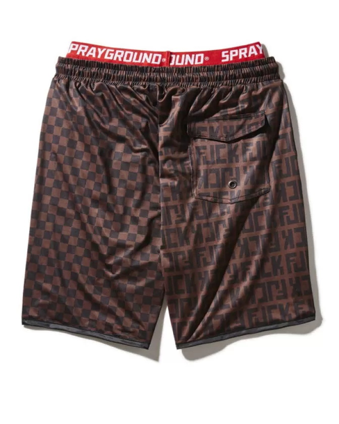 Sprayground SWIMWEAR*OFFENDED SPLIT THE CHECK CORTO SWIM TRUNKS