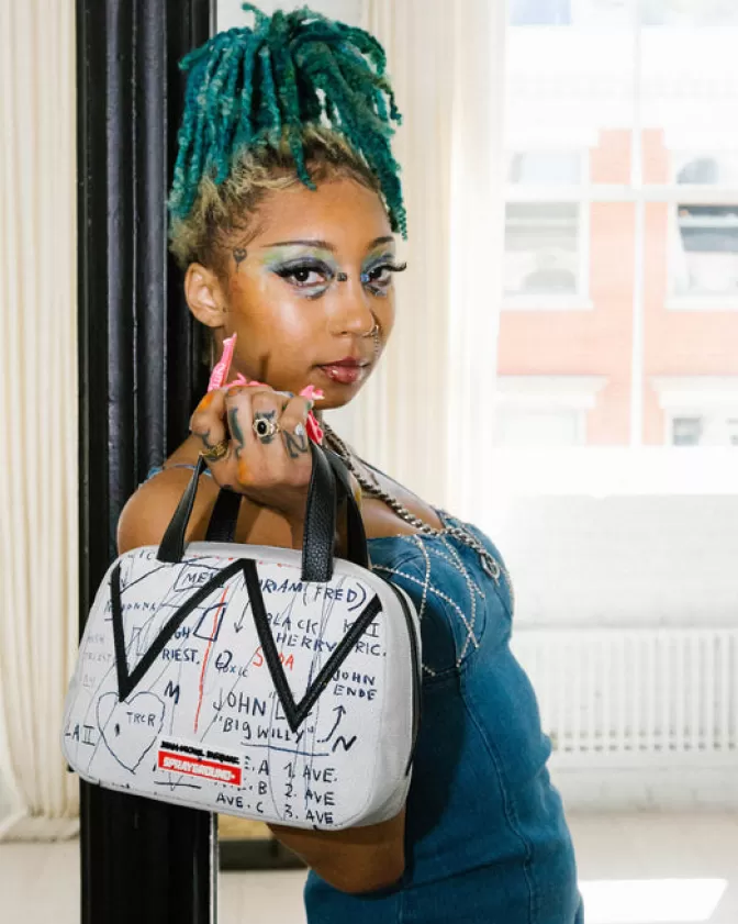 Sprayground HANDBAGS*OFFICIAL BASQUIAT UNTITLED (CHEESE POPCORN) 1983 HANDBAG