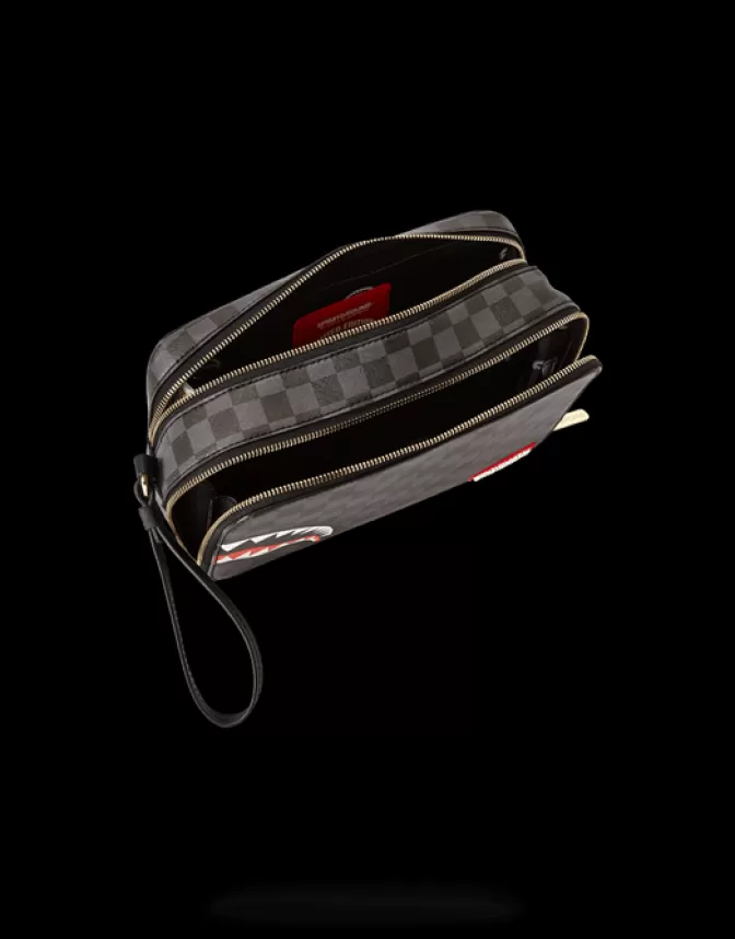 Sprayground TOILETRIES AKA MONEY BAGS*SHARKS IN PARIS (BLACK CHECKERED EDITION) TOILETRY AKA MONEY BAGS