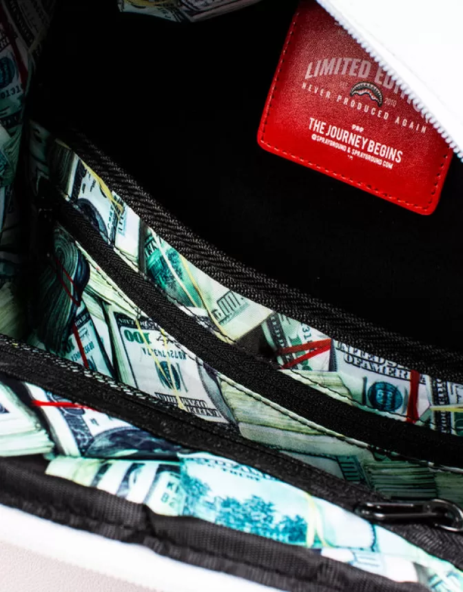Sprayground BACKPACKS*THE DIY WHITE BACKPACK (VEGAN LEATHER u0026 INNER MONEY LINING) u0026 MARKERS INCLUDED